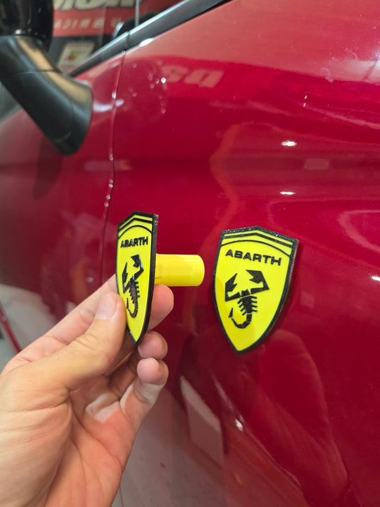 Abarth Fiat 500 3D Ferrari Style Front Side Markers Pair (2) Fenders Intermitentes Delanteros + Led