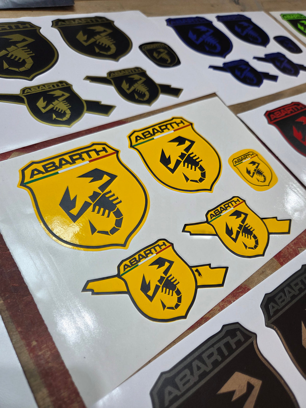 Abarth 500 All Model Set Vinyl Stickers Kit Logos Vinyl Emblems (5 vinyls)