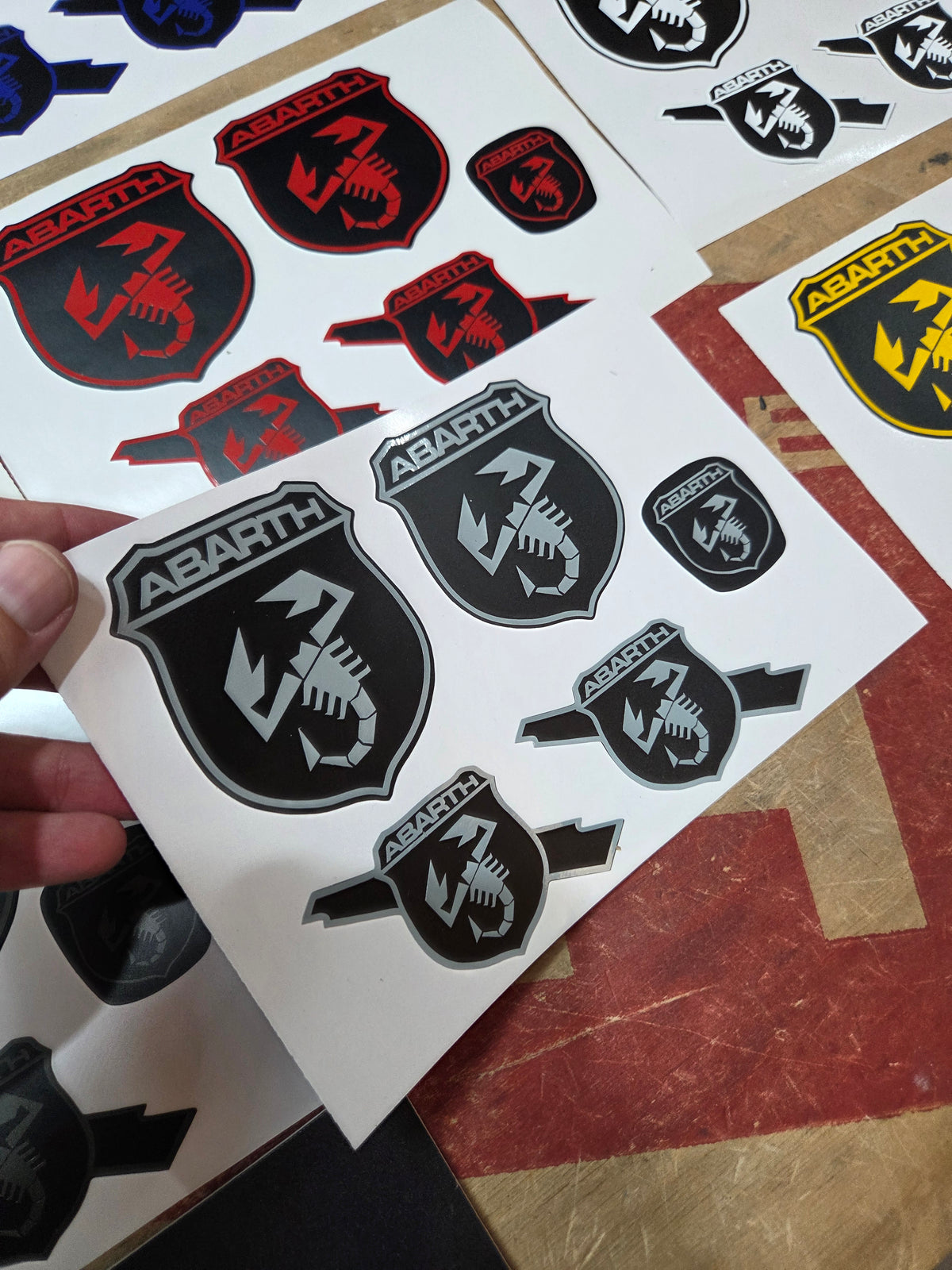 Abarth 500 All Model Set Vinyl Stickers Kit Logos Vinyl Emblems (5 vinyls)