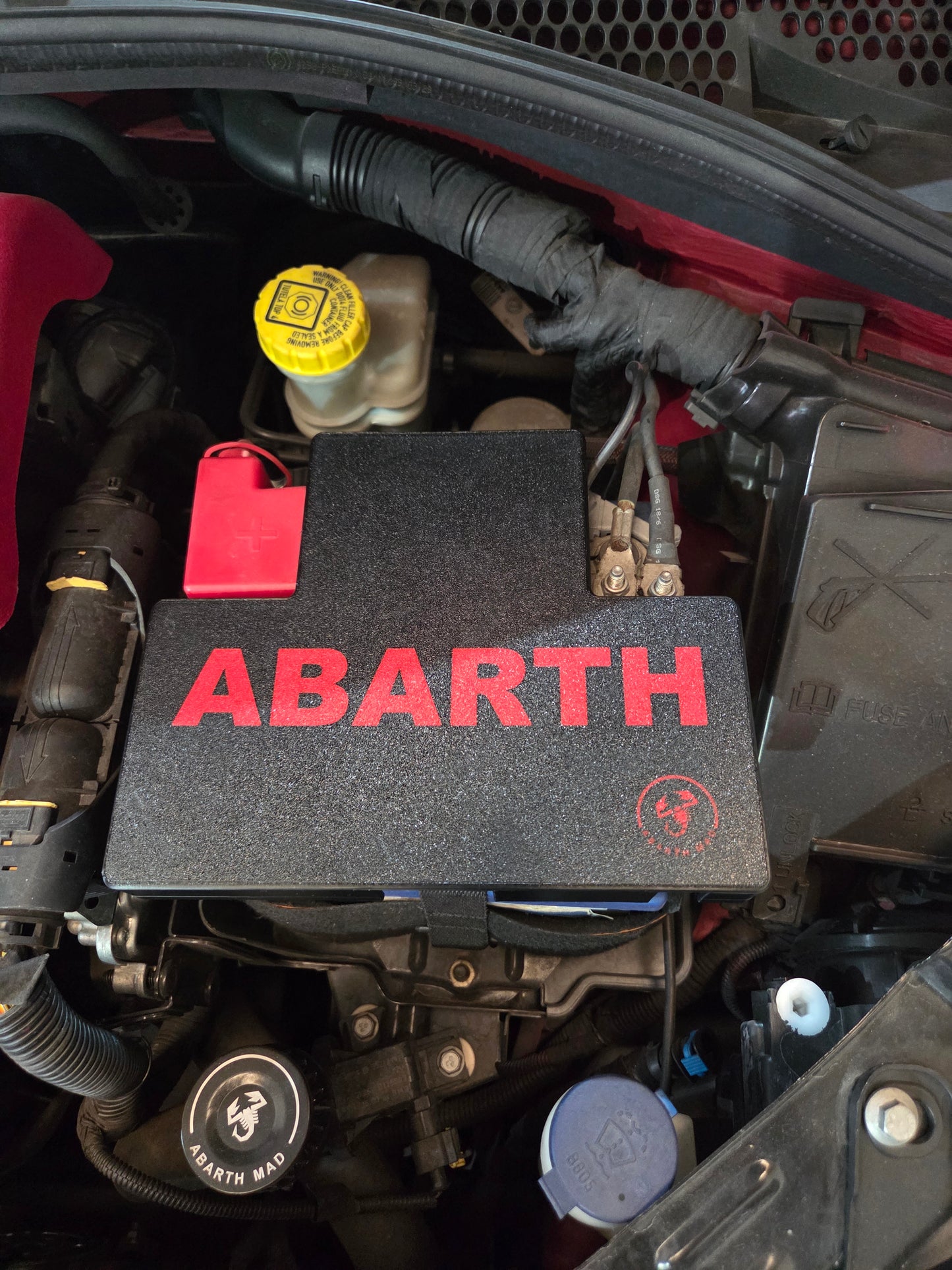 Abarth Fiat 500 3D Battery Cover Batería 1 Piece Custom