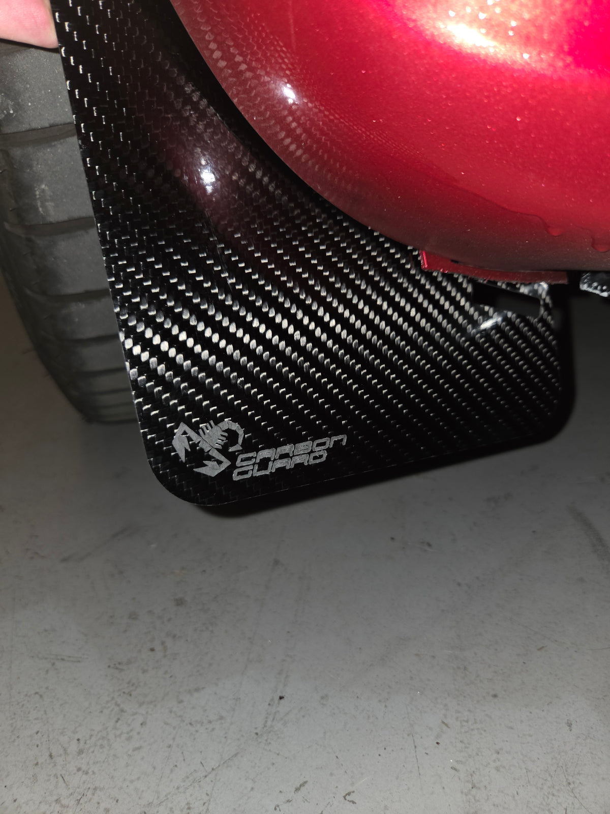 Abarth 500 All Model (4) Set CNC Carbon Fiber Mudguards Flaps Genuine Small or Large