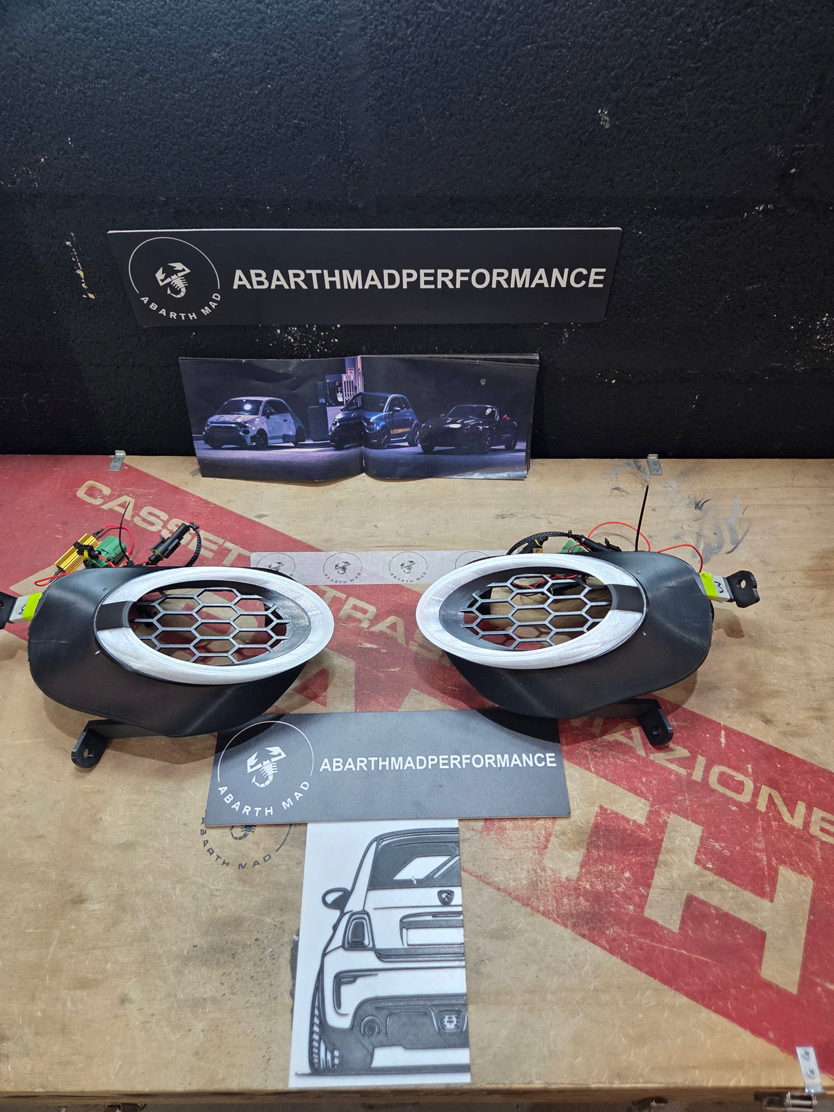 Abarth 500 All Model Custom Led Painted DRL Daylights Diurnos Faros Lights