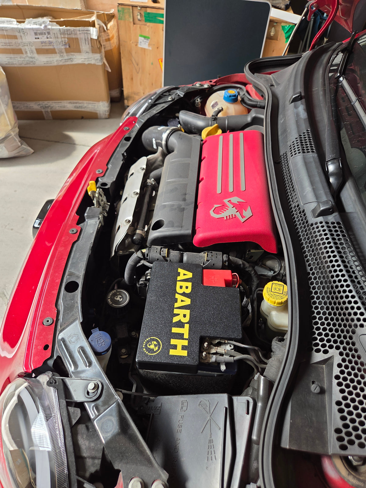 Abarth Fiat 500 3D Battery Cover Batería Cubierta Piece Custom