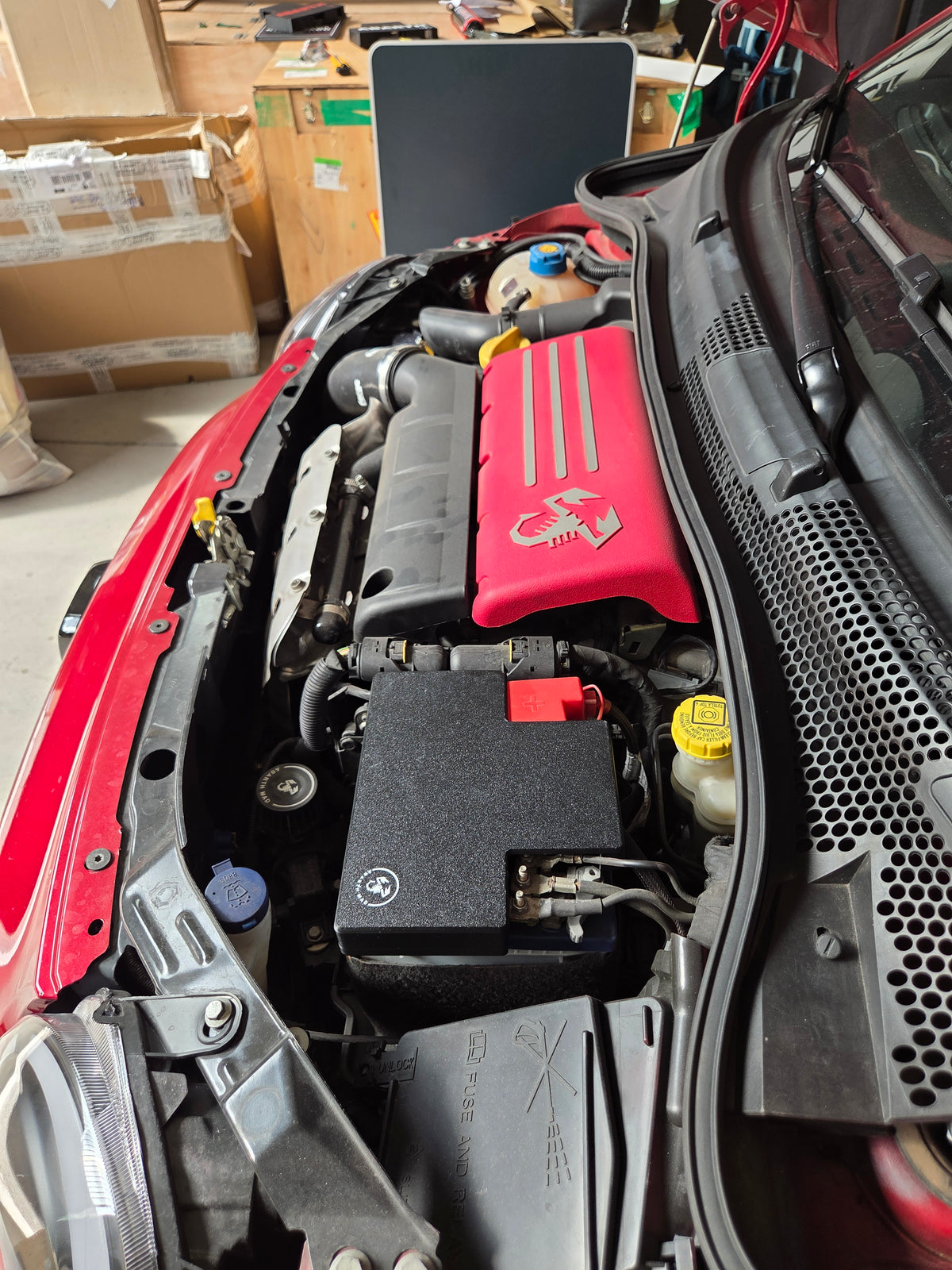 Abarth Fiat 500 3D Battery Cover Batería Cubierta Piece Custom