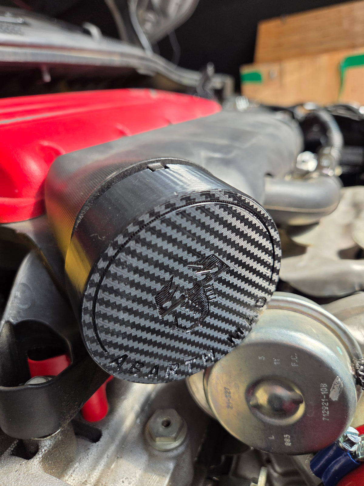 Abarth 500 All Model 3D Cap Set (2) Oem Intake CAI Tapones Admisión Original