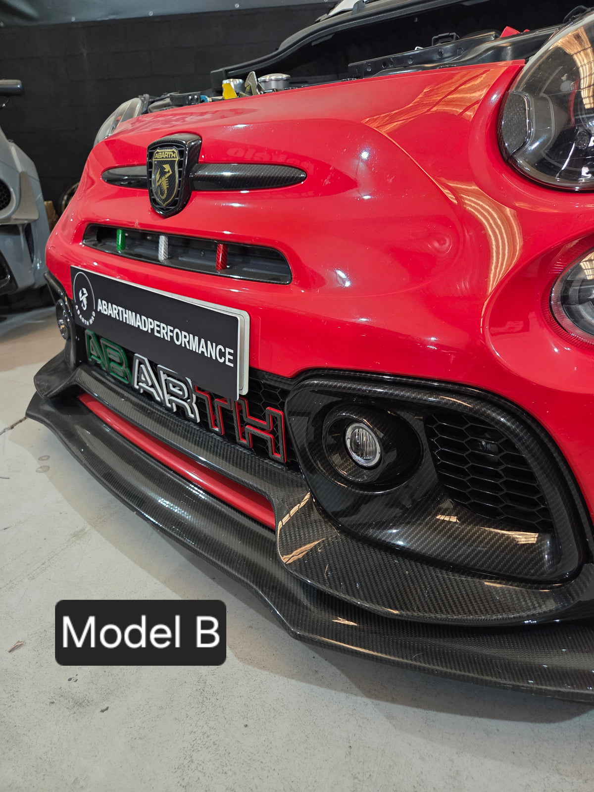 Abarth 2016+ Restyling Prolongación Extended Splitter Lip Fiber or Carbon Fiber Labio