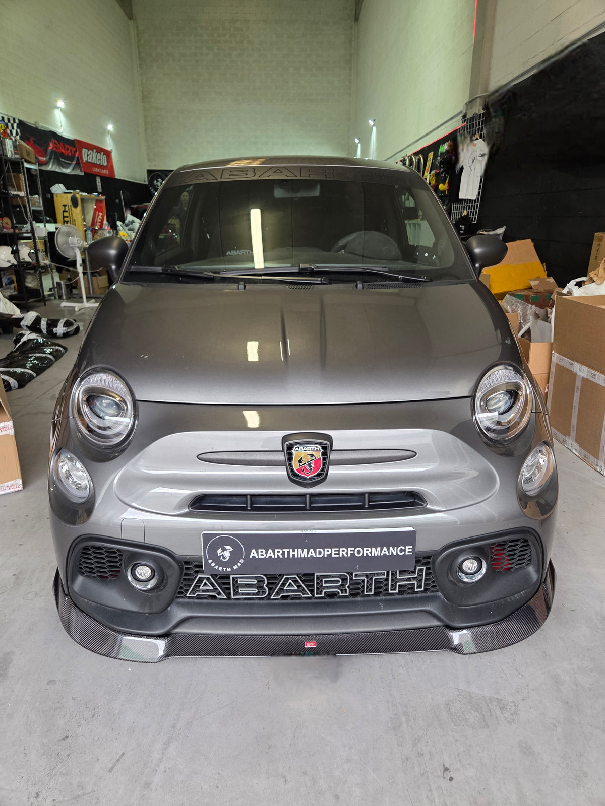 Abarth 5095 New 2016+ Restyling Carbon Fiber Front Bumper Lip Splitter Add-On Labio Delantero