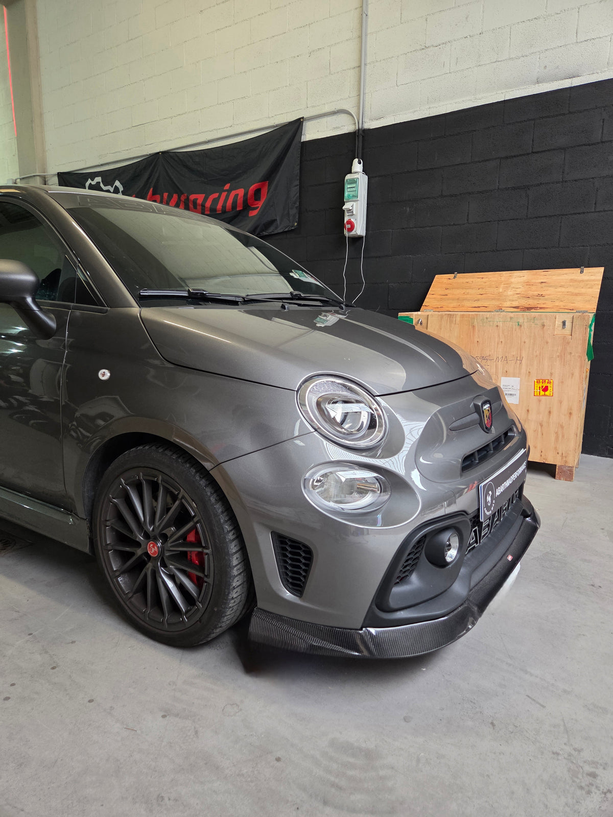 Abarth 5095 New 2016+ Restyling Carbon Fiber Front Bumper Lip Splitter Add-On Labio Delantero
