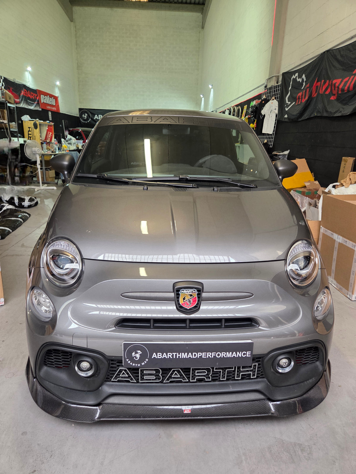 Abarth 5095 New 2016+ Restyling Carbon Fiber Front Bumper Lip Splitter Add-On Labio Delantero