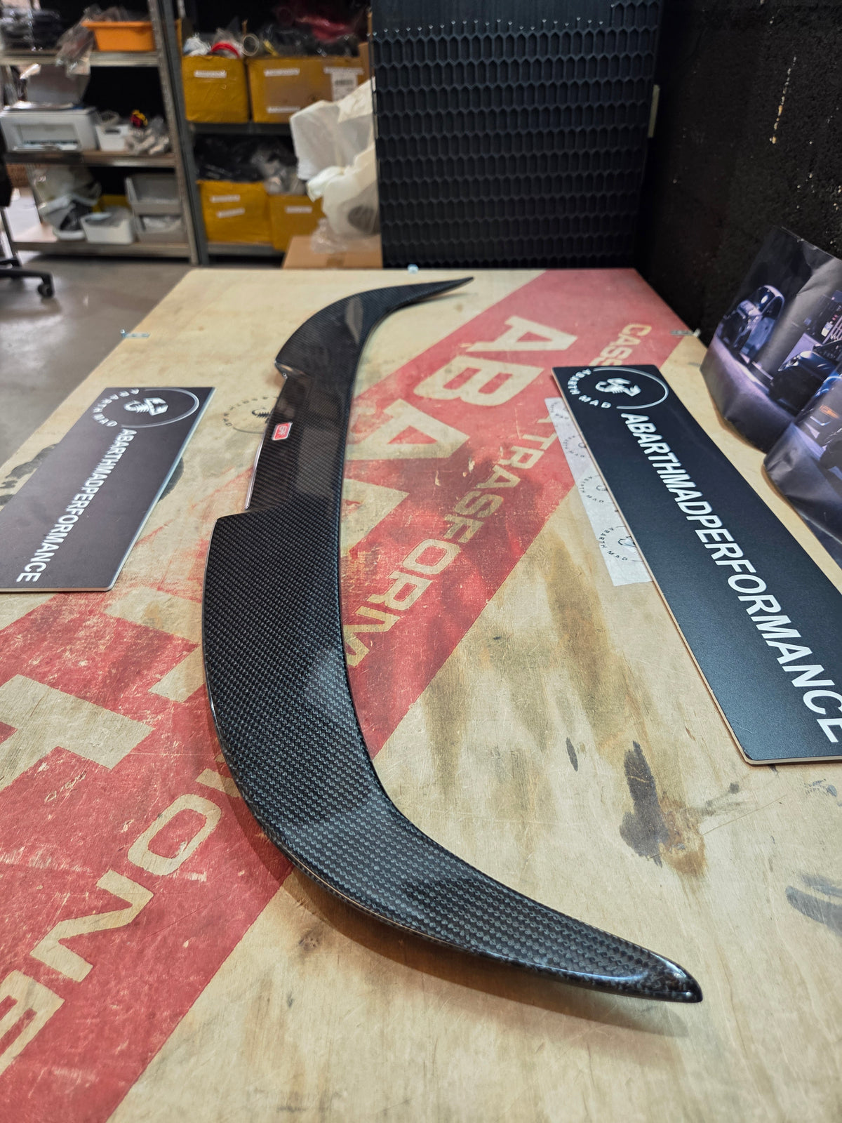 Abarth 500 Cabrio 100% Dry Carbon Fiber Spoiler Extended Visera Prolongación Aleron