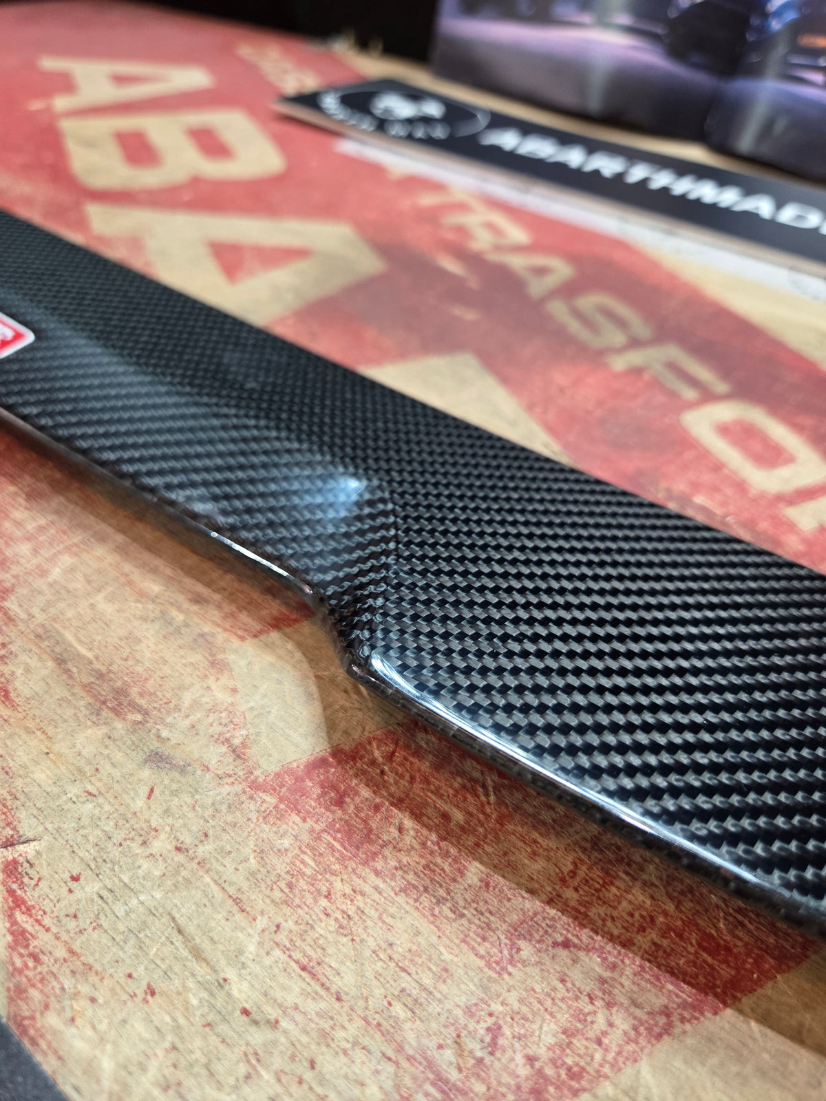 Abarth 500 Cabrio 100% Dry Carbon Fiber Spoiler Extended Visera Prolongación Aleron