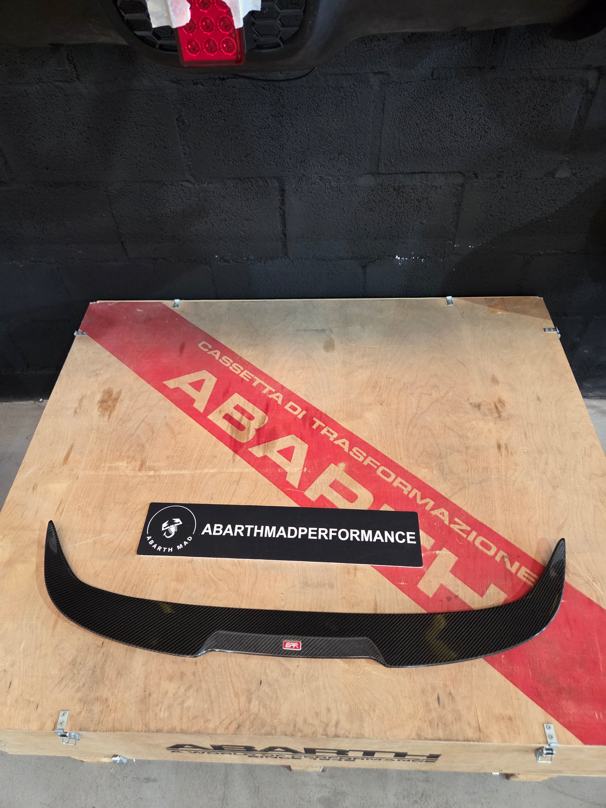 Abarth 500 Cabrio 100% Dry Carbon Fiber Spoiler Extended Visera Prolongación Aleron