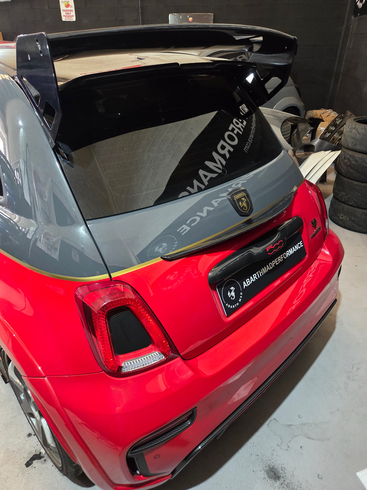 Abarth Fiat 500 All Model Trunk Mid RS Spoiler Carbon Fiber or Fiberglass FRP Alerón Visera Mediana
