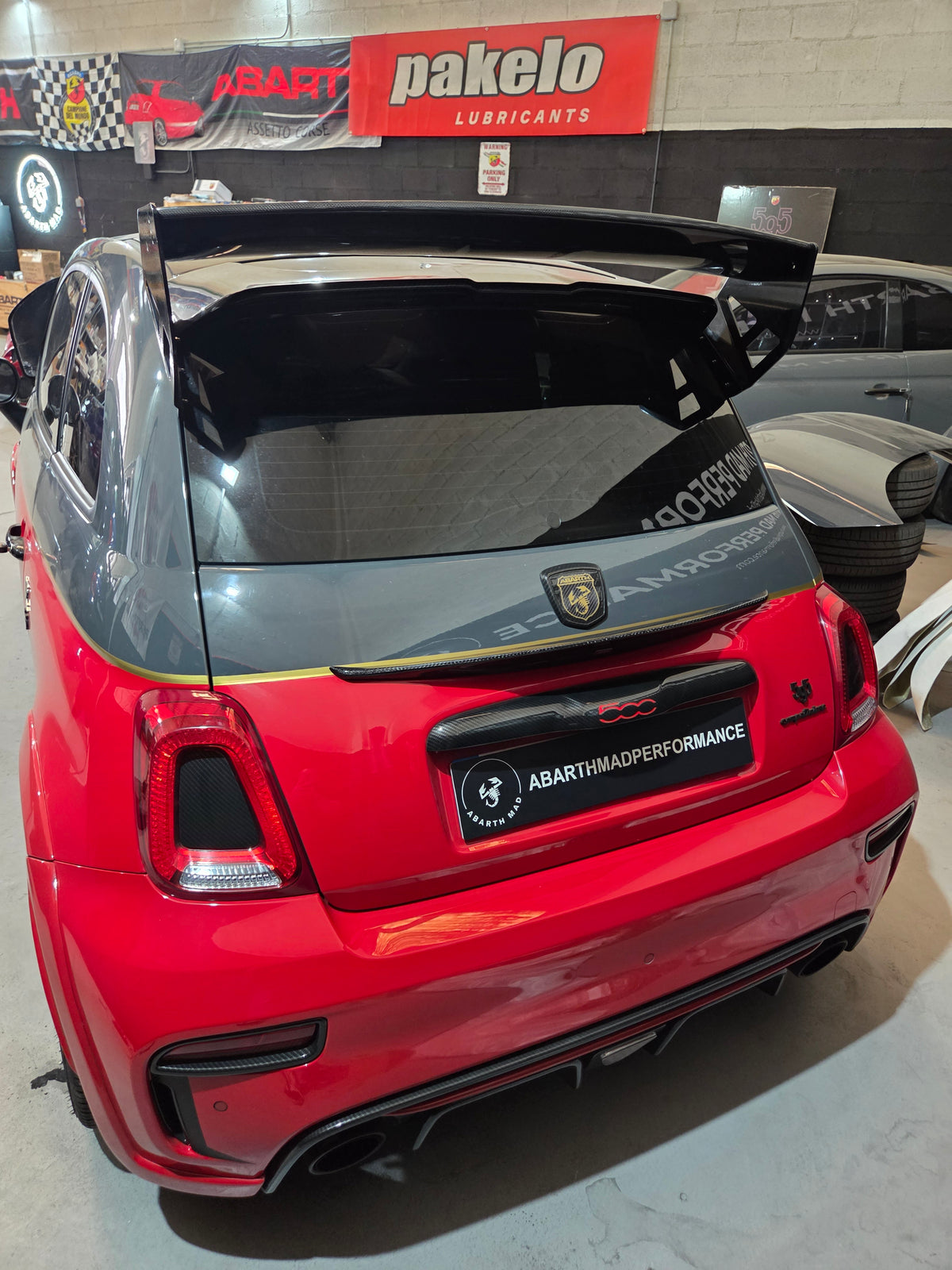 Abarth Fiat 500 All Model Trunk Mid RS Spoiler Carbon Fiber or Fiberglass FRP Alerón Visera Mediana