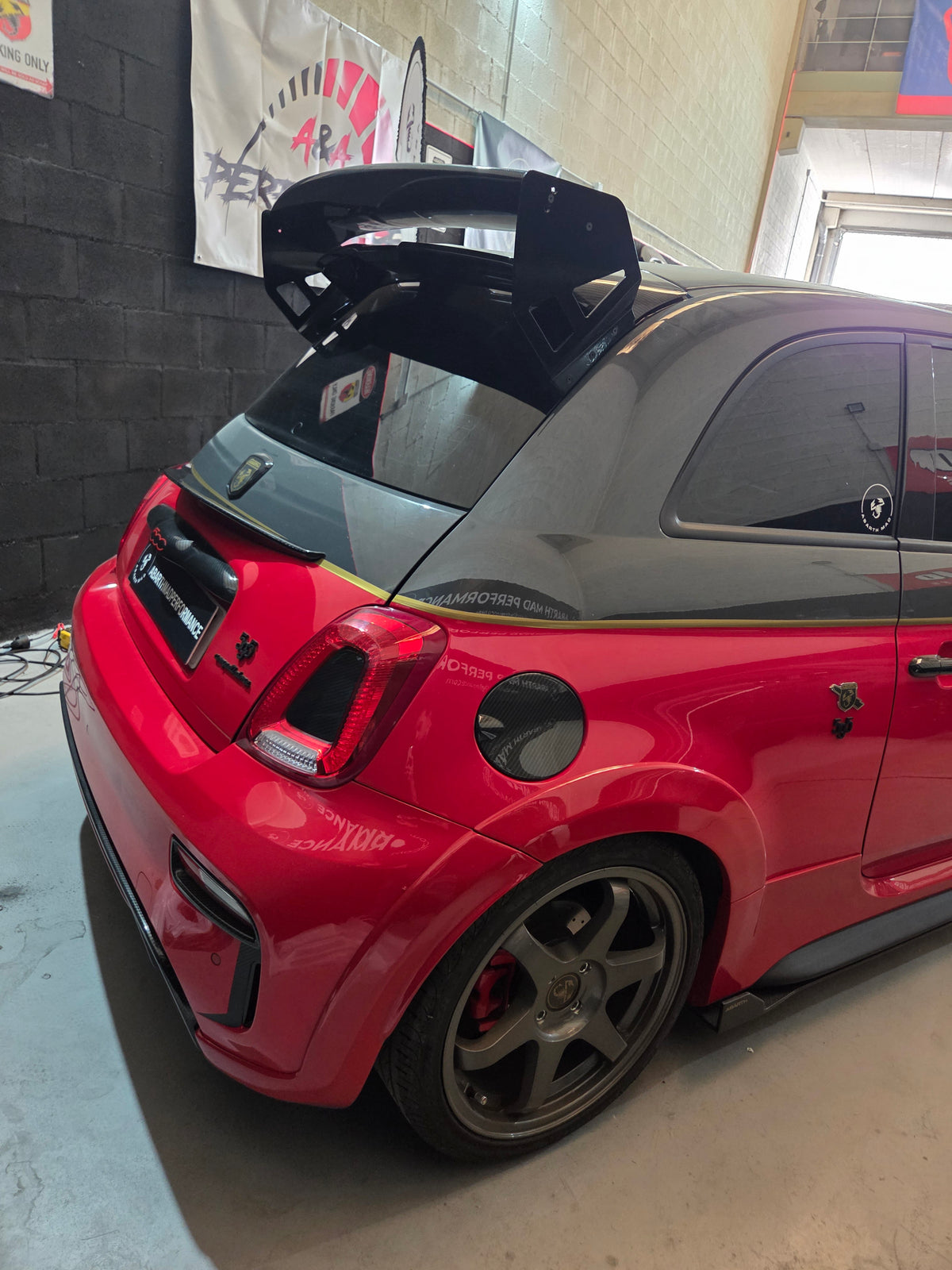 Abarth Fiat 500 All Model Trunk Mid RS Spoiler Carbon Fiber or Fiberglass FRP Alerón Visera Mediana