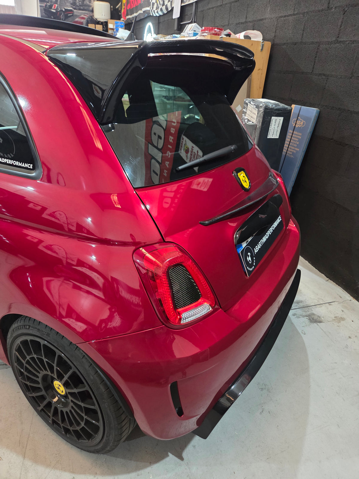 Abarth Fiat 500 All Model Trunk Mid RS Spoiler Carbon Fiber or Fiberglass FRP Alerón Visera Mediana