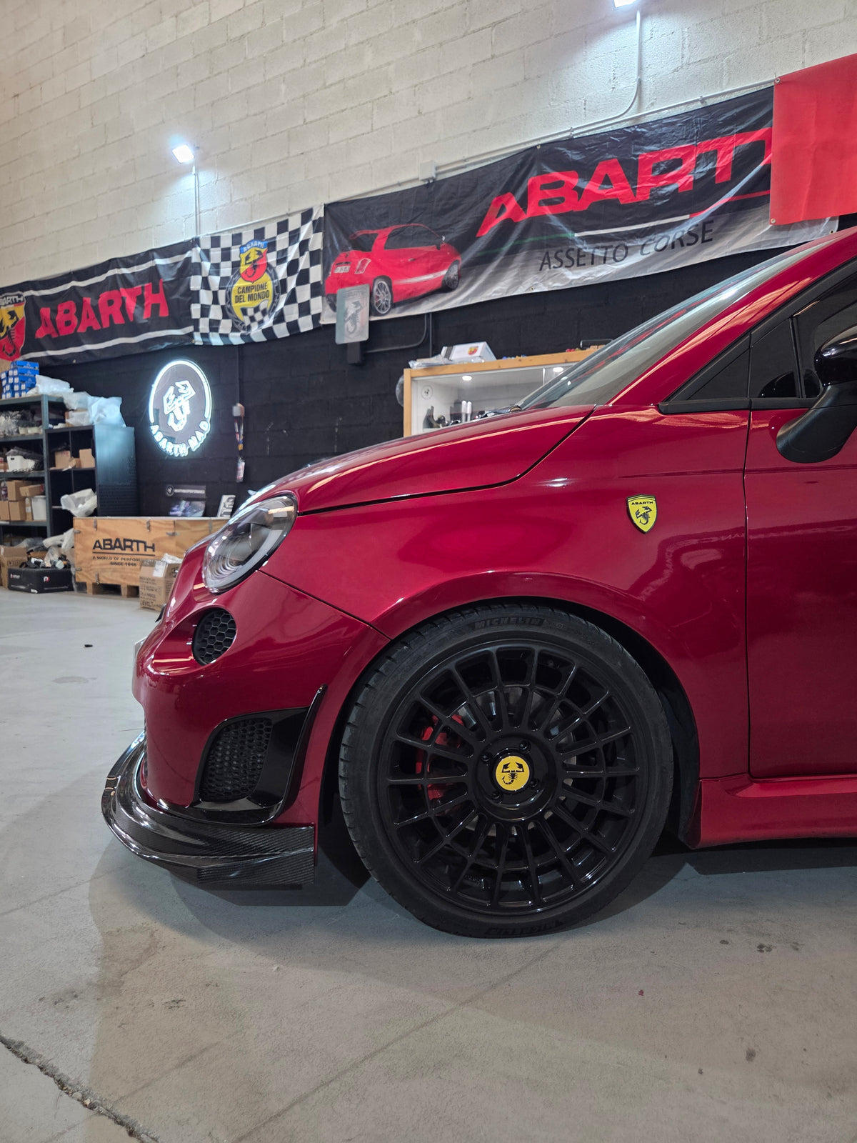 Abarth 500 Pre Restyling 2008-2016 Series 3 Carbon Fiber Front Splitter Lip Labio Delantero