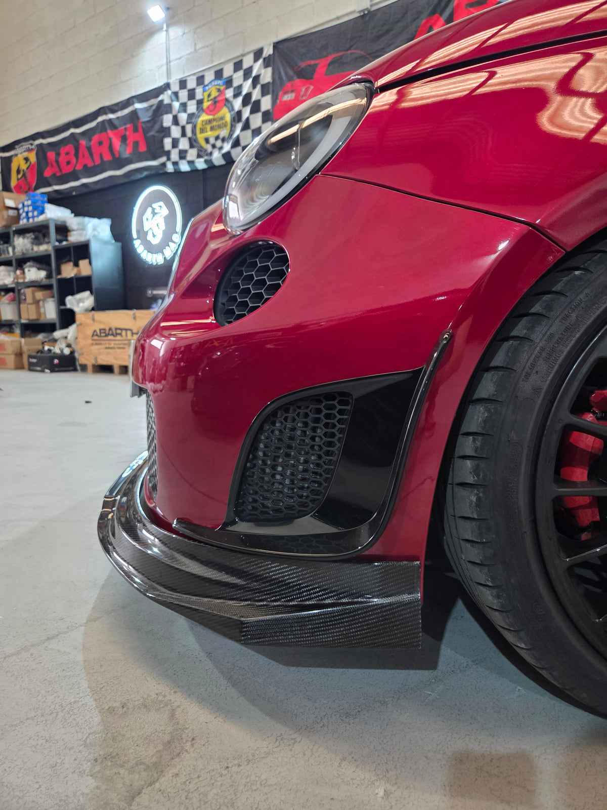 Abarth 500 Pre Restyling 2008-2016 Series 3 Carbon Fiber Front Splitter Lip Labio Delantero