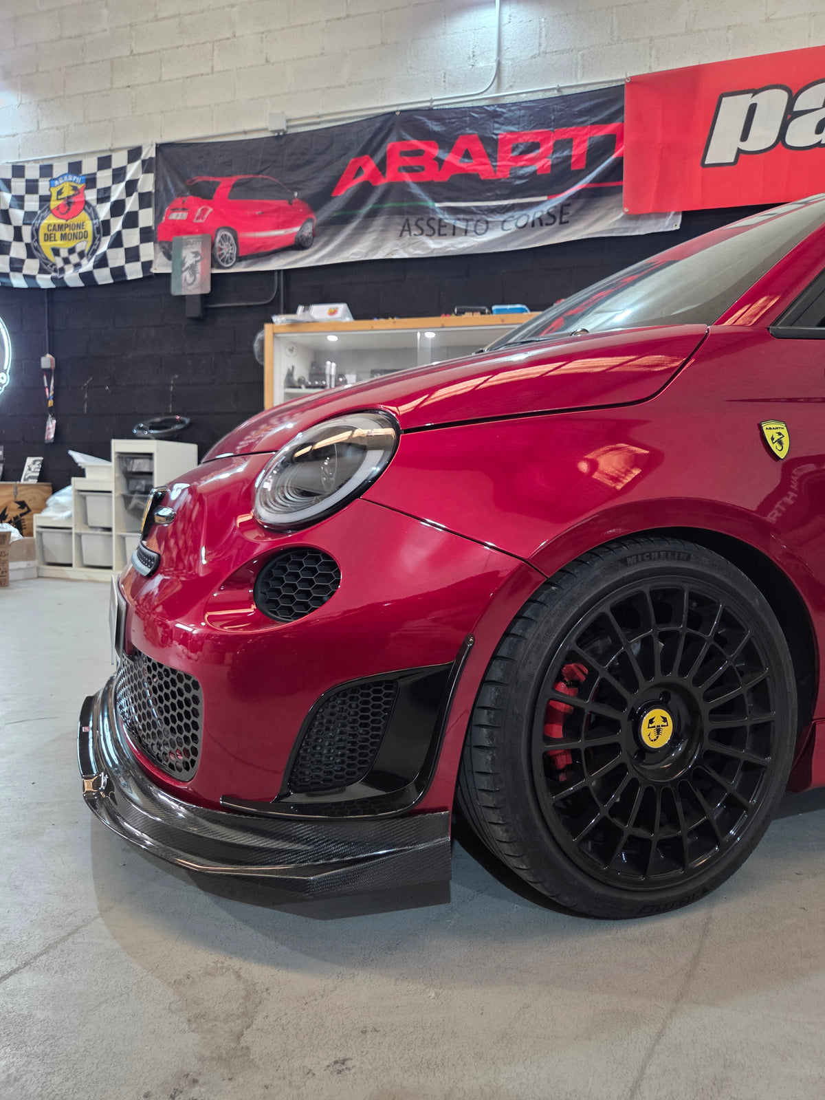 Abarth 500 Pre Restyling 2008-2016 Series 3 Carbon Fiber Front Splitter Lip Labio Delantero
