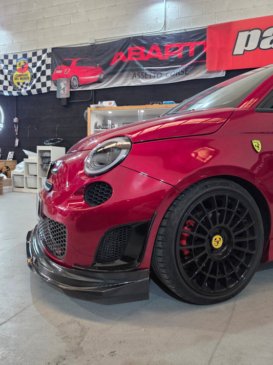 Abarth 500 Pre Restyling 2008-2016 Series 3 Carbon Fiber Front Splitter Lip Labio Delantero