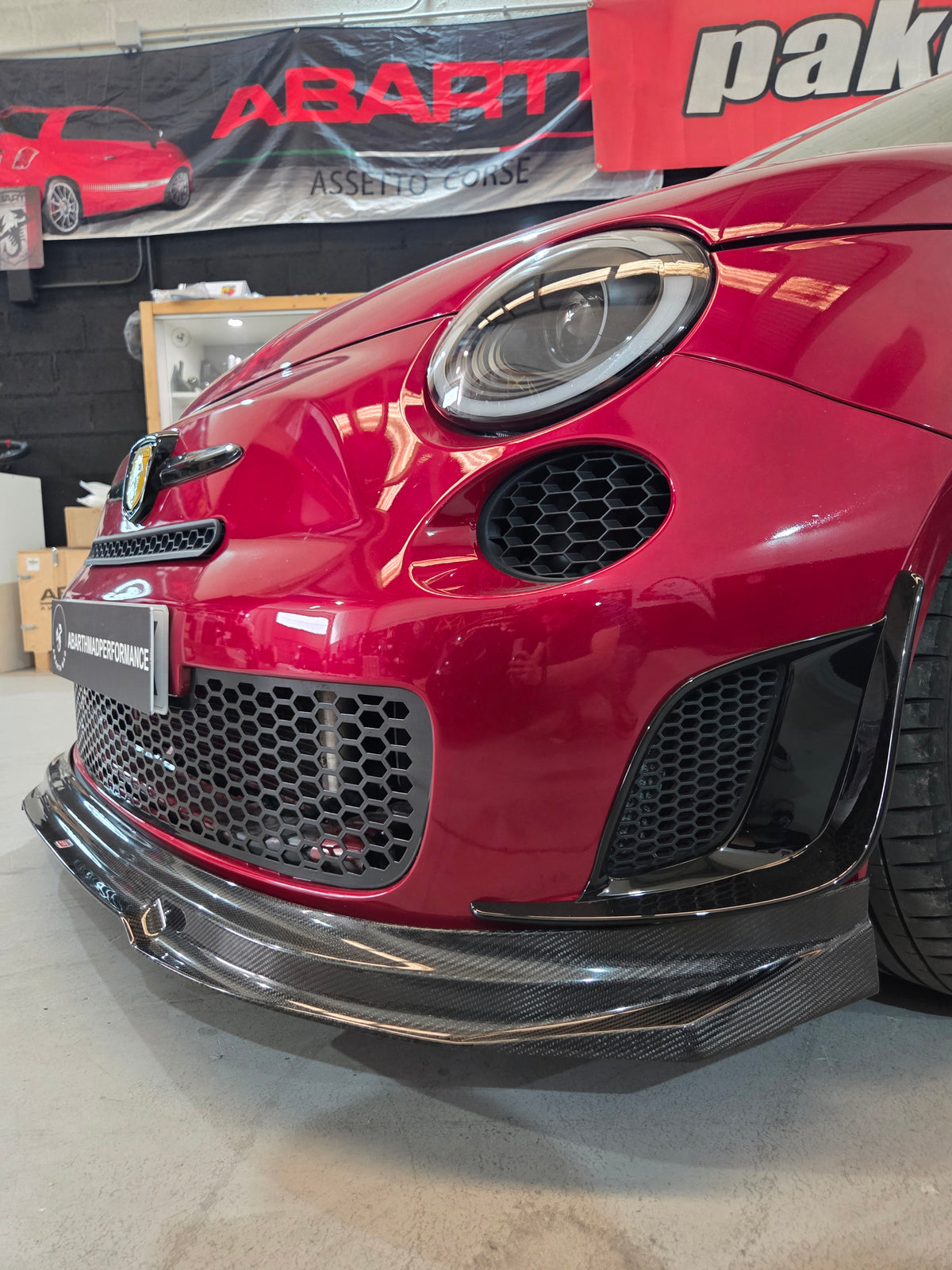 Abarth 500 Pre Restyling 2008-2016 Series 3 Carbon Fiber Front Splitter Lip Labio Delantero