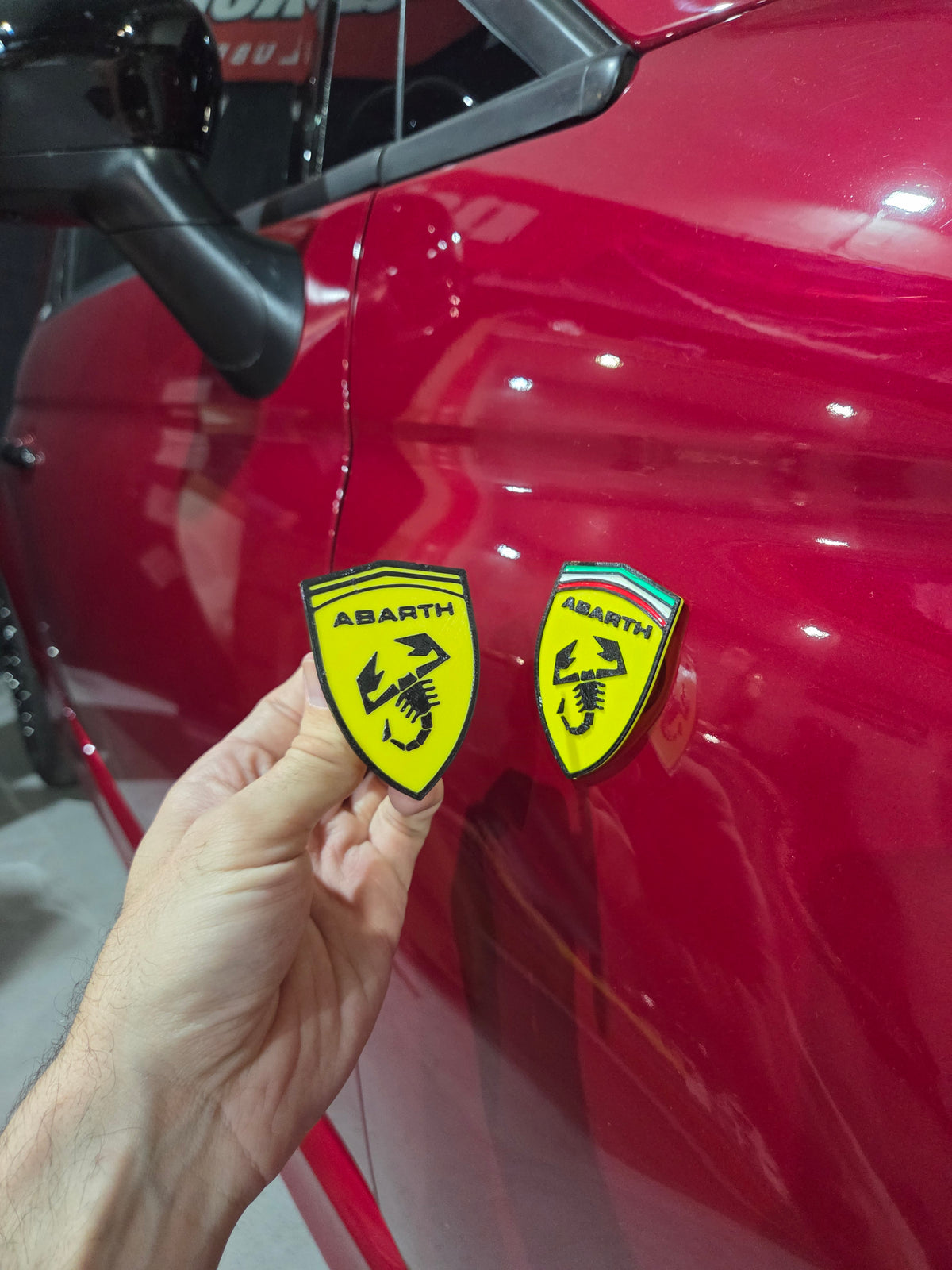 Abarth Fiat 500 3D Ferrari Style Front Side Markers Pair (2) Fenders Turn Signals + LED