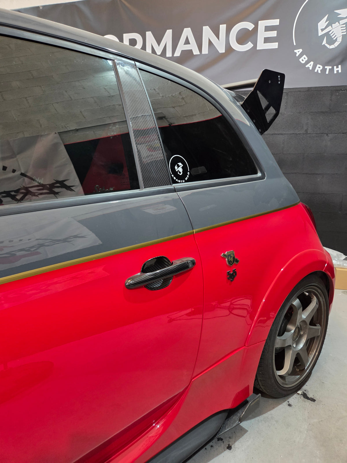 Abarth Fiat 500 All Model 100% Black Real Carbon Fiber Door Handle Inserts (2) Puertas Embellecedores Carbono