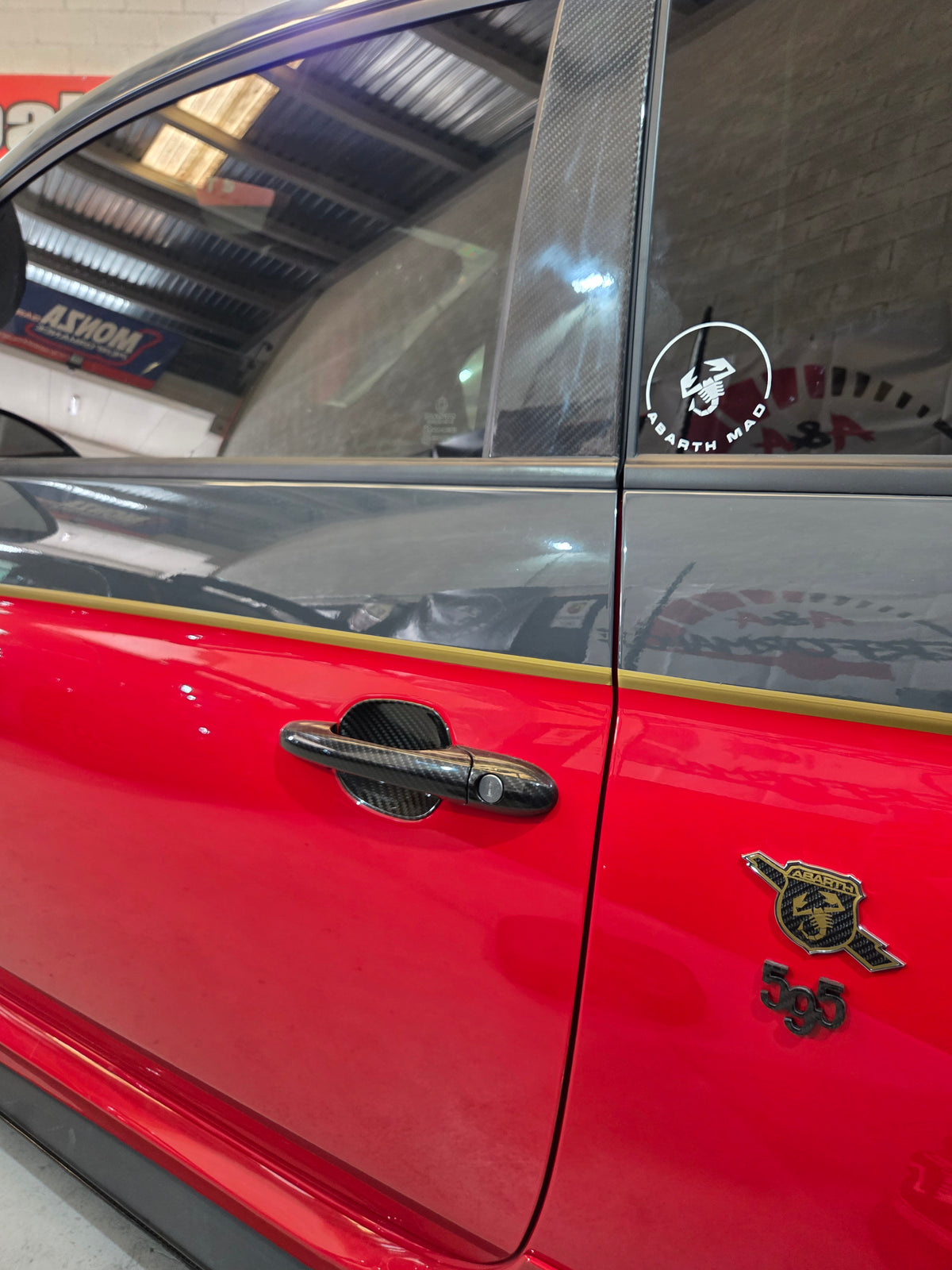 Abarth Fiat 500 All Model 100% Black Real Carbon Fiber Door Handle Inserts (2) Puertas Embellecedores Carbono