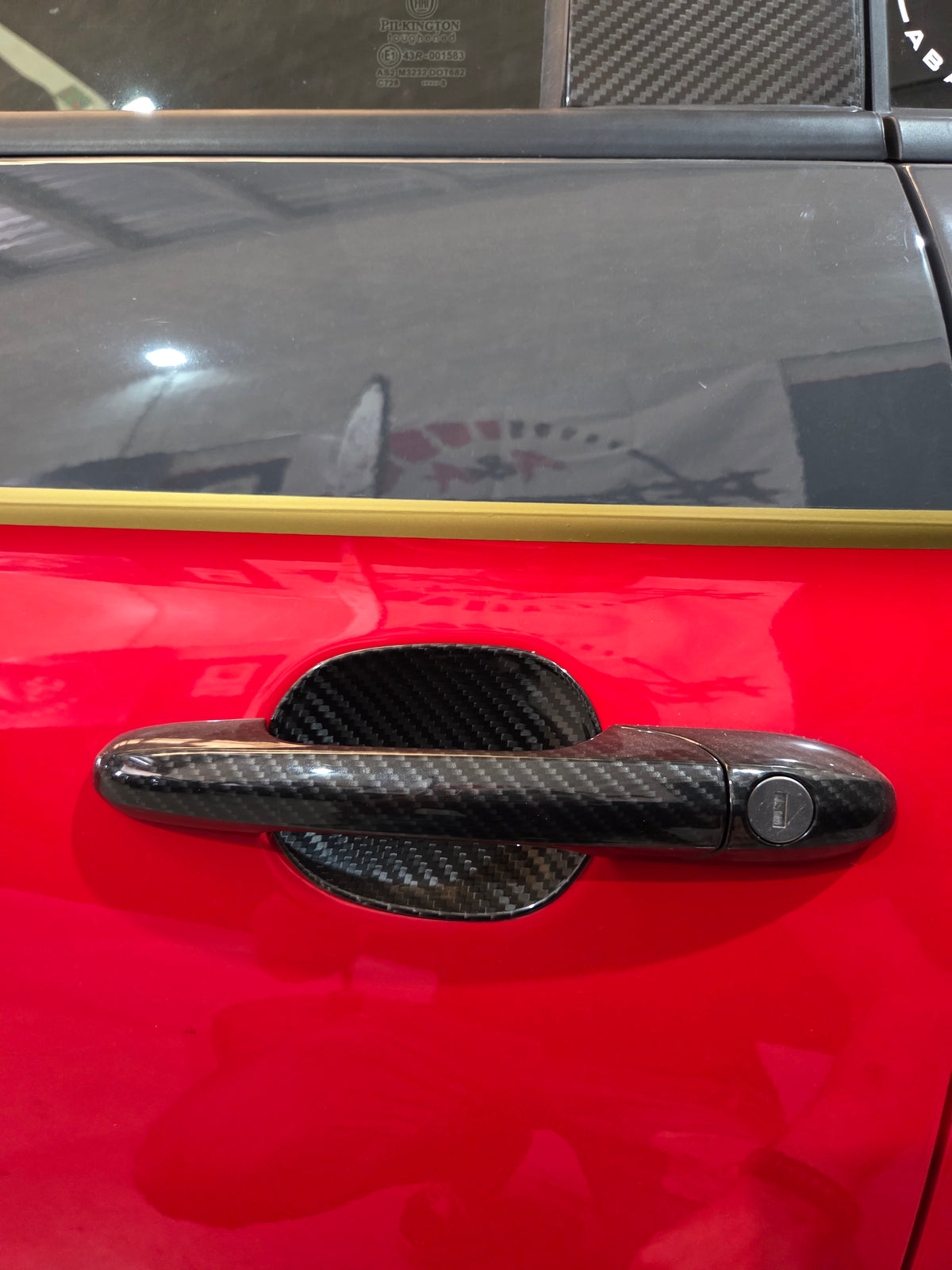 Abarth Fiat 500 All Model 100% Black Real Carbon Fiber Door Handle Inserts (2) Puertas Embellecedores Carbono