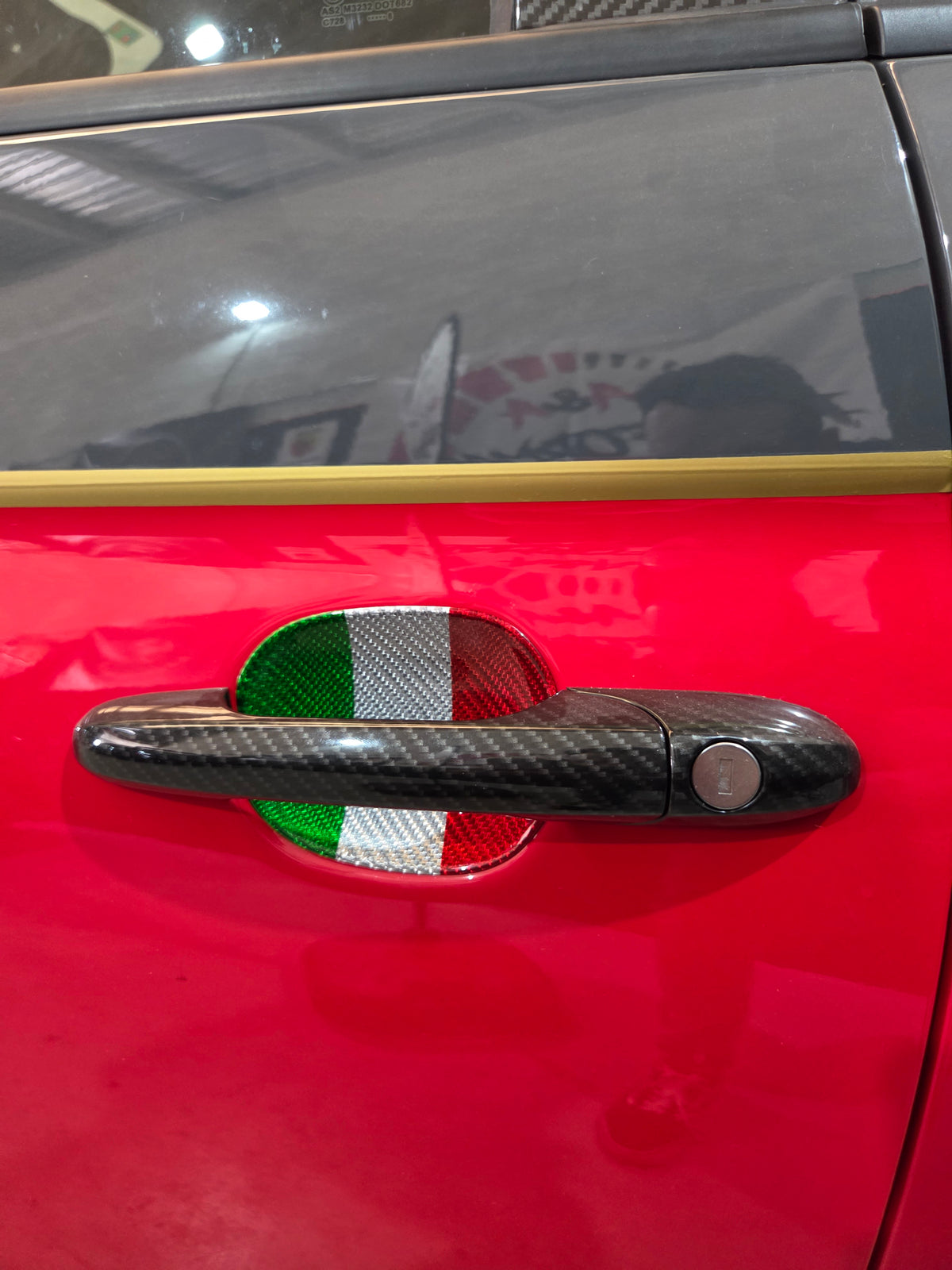Abarth Fiat 500 All Model 100% Real Carbon Fiber Italy 🇮🇹 Door Handle Inserts (2) Puertas Embellecedores Carbono