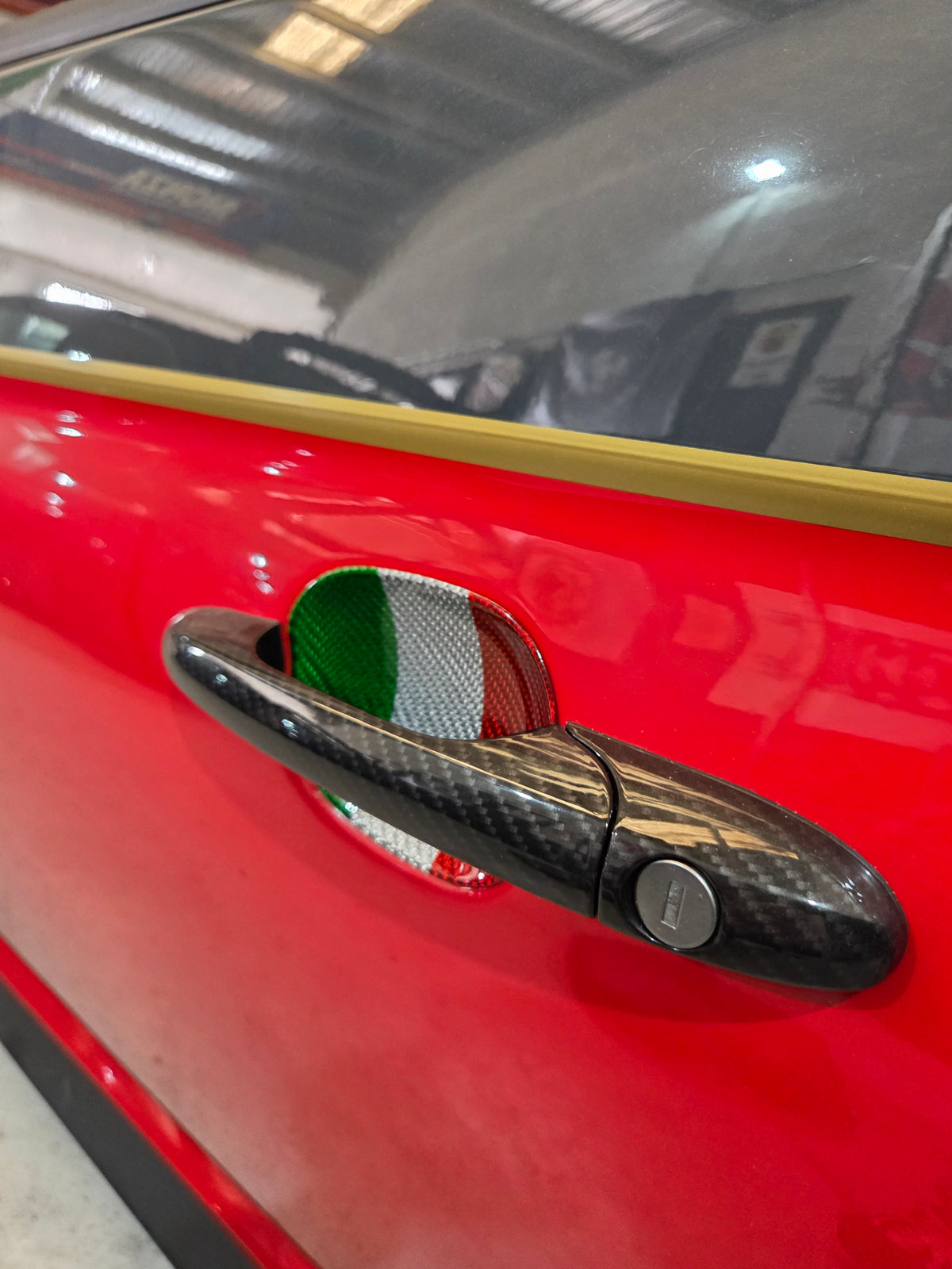 Abarth Fiat 500 All Model 100% Real Carbon Fiber Italy 🇮🇹 Door Handle Inserts (2) Puertas Embellecedores Carbono