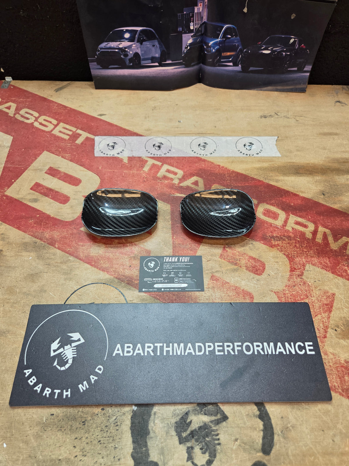 Abarth Fiat 500 All Model 100% Black Real Carbon Fiber Door Handle Inserts (2) Puertas Embellecedores Carbono