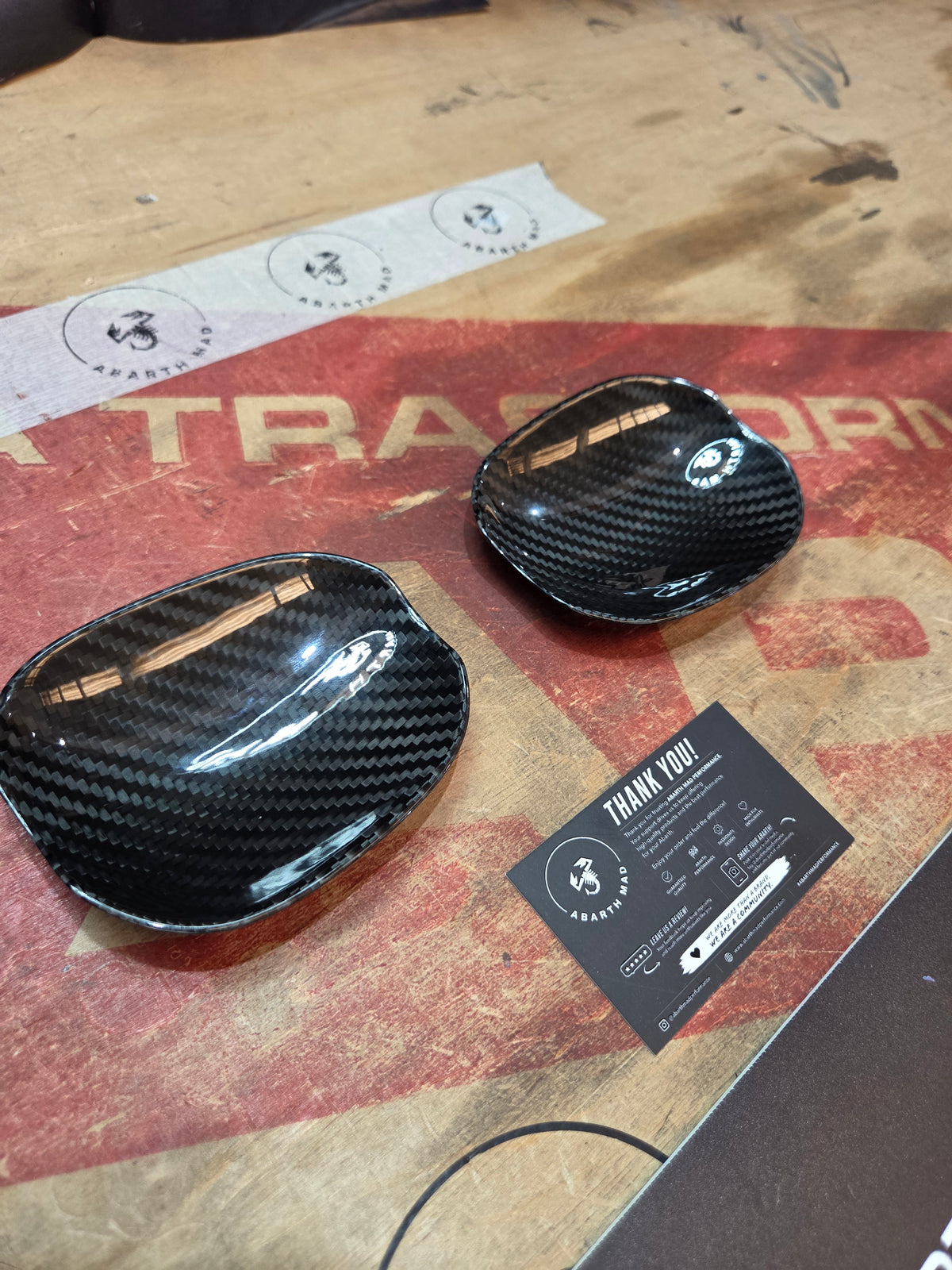 Abarth Fiat 500 All Model 100% Black Real Carbon Fiber Door Handle Inserts (2) Puertas Embellecedores Carbono