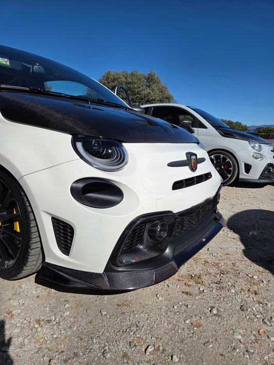 Abarth 5095 New 2016+ Restyling Carbon Fiber Front Bumper Lip Splitter Add-On Labio Delantero