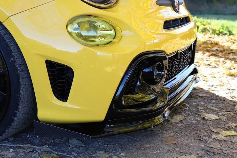 Abarth 595 695 2016+ Restyling Lip Labio Delantero Splitter Front Fibra + Aleta