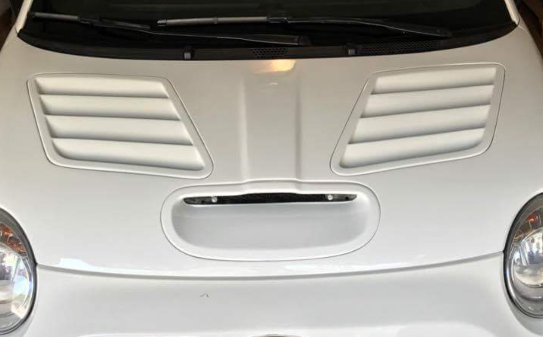 Abarth 500 All Model Hood Capó Fibra 978 o Carbono 979 Front + Side Air vents Ventilación Salidas Cadamuro