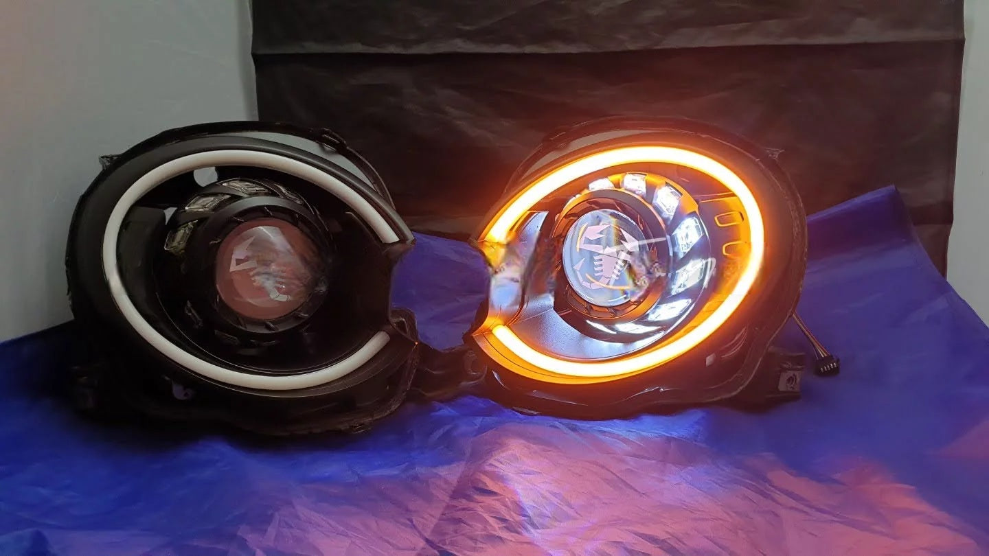 Abarth 500 All Model Xenon Custom Headlights Hurricane Modified Faros Personalizados