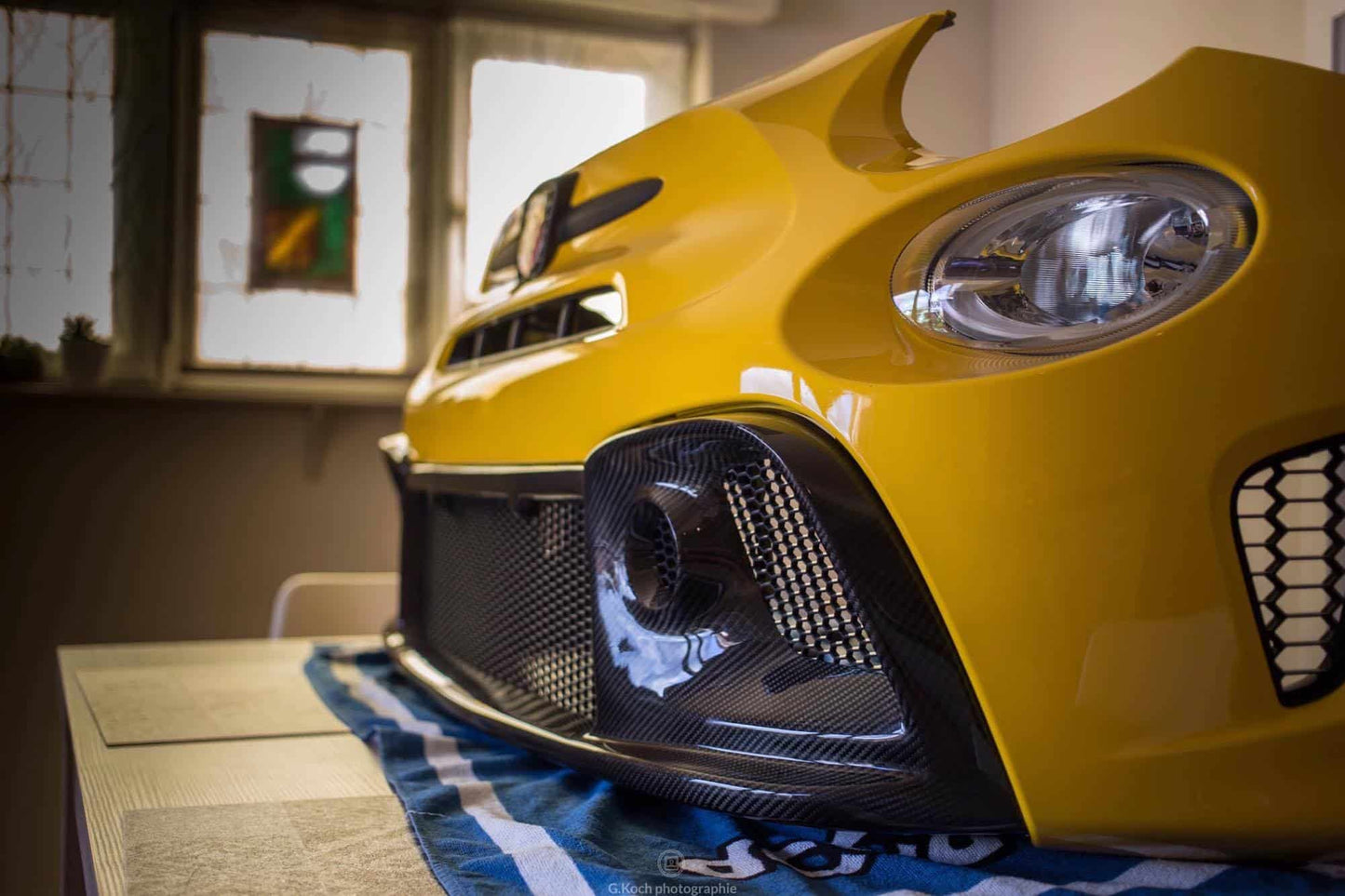 Abarth 2016+ Restyling Sforza Mask Frontal Máscara Fibra Fiber o Carbon Fiber