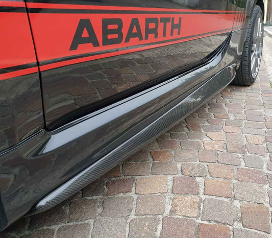 Abarth 500 Carbono Side Skirts Extended 2.0 Biposto Style Racing Taloneras