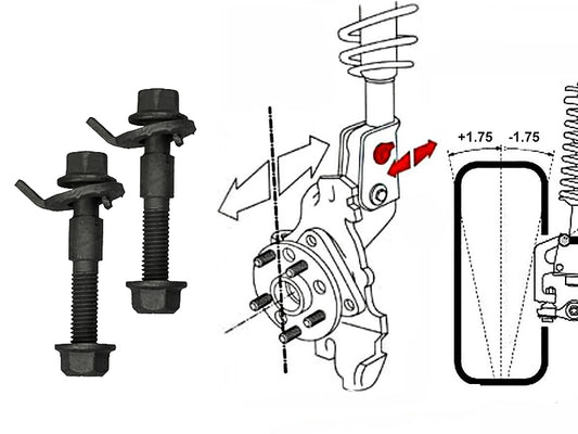 Abarth Caída Delantera Tornillos Excéntricos 1,75° negativos