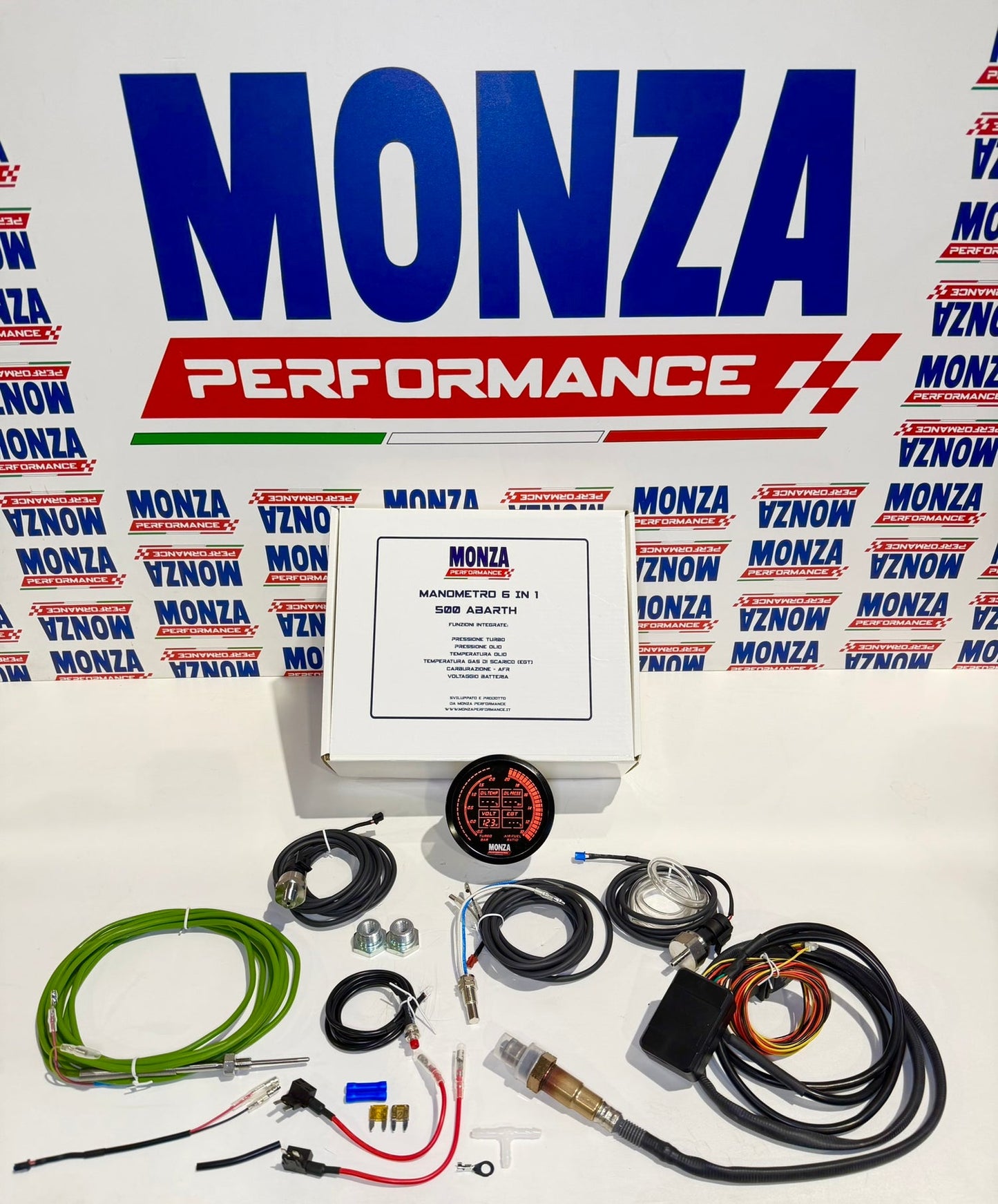 Abarth 500 595 695 Manometro Reloj Gauge 6-1 80mm Led Digital (Afr, egt, turbo...)