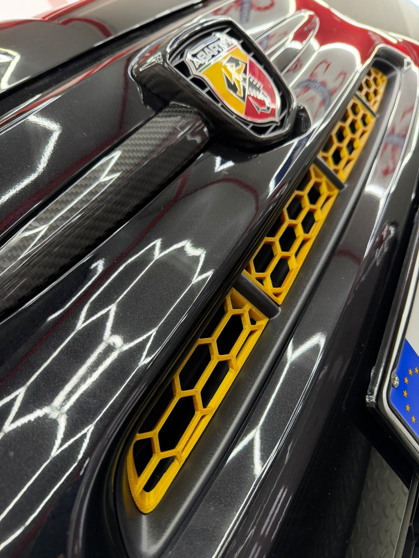 Abarth 2016+ Restyling Front Bumper Grille 3D Intake 4 Pieces Coloured Rejilla Delantera Paragolpes