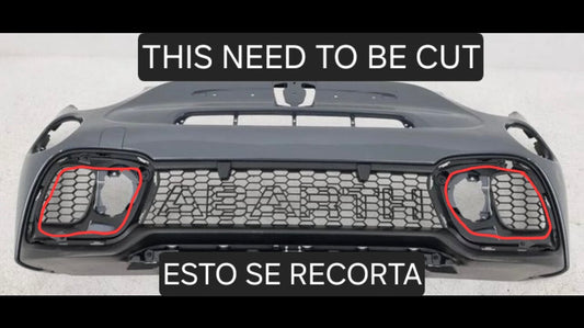 Abarth 2016+ Restyling Front Bumper Grille Honeycomb Set (2) Foglights Delete Paragolpes Delantero Rejilla Elimina Antinieblas