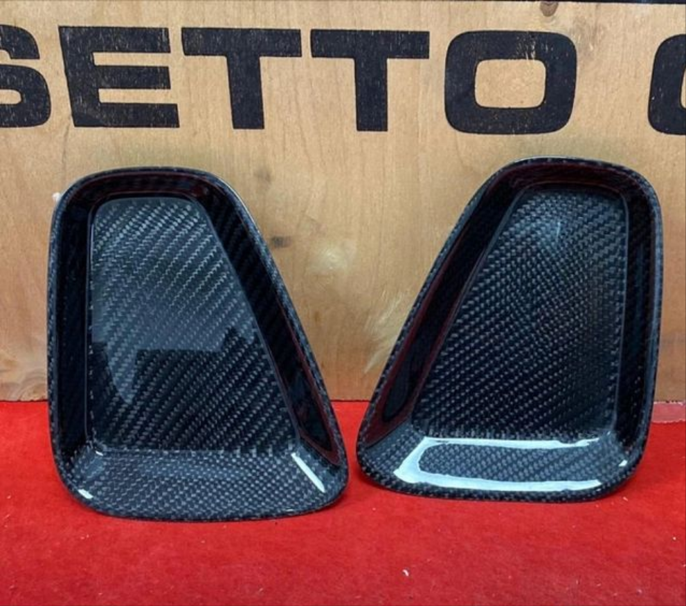 Abarth Cover Tapa Faros Traseros Restyling Fibra de Carbono