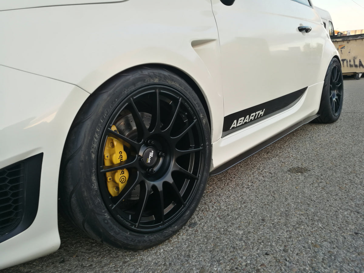 Abarth 500 All Model Thin Slim Carbon Fiber Side Skirts (2) Taloneras Laterales Carbono Minigonne