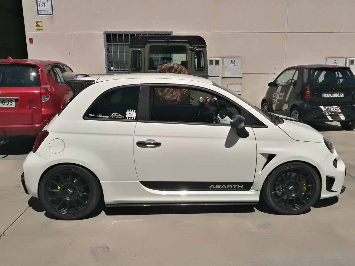 Abarth 500 All Model Thin Slim Carbon Fiber Side Skirts (2) Taloneras Laterales Carbono Minigonne