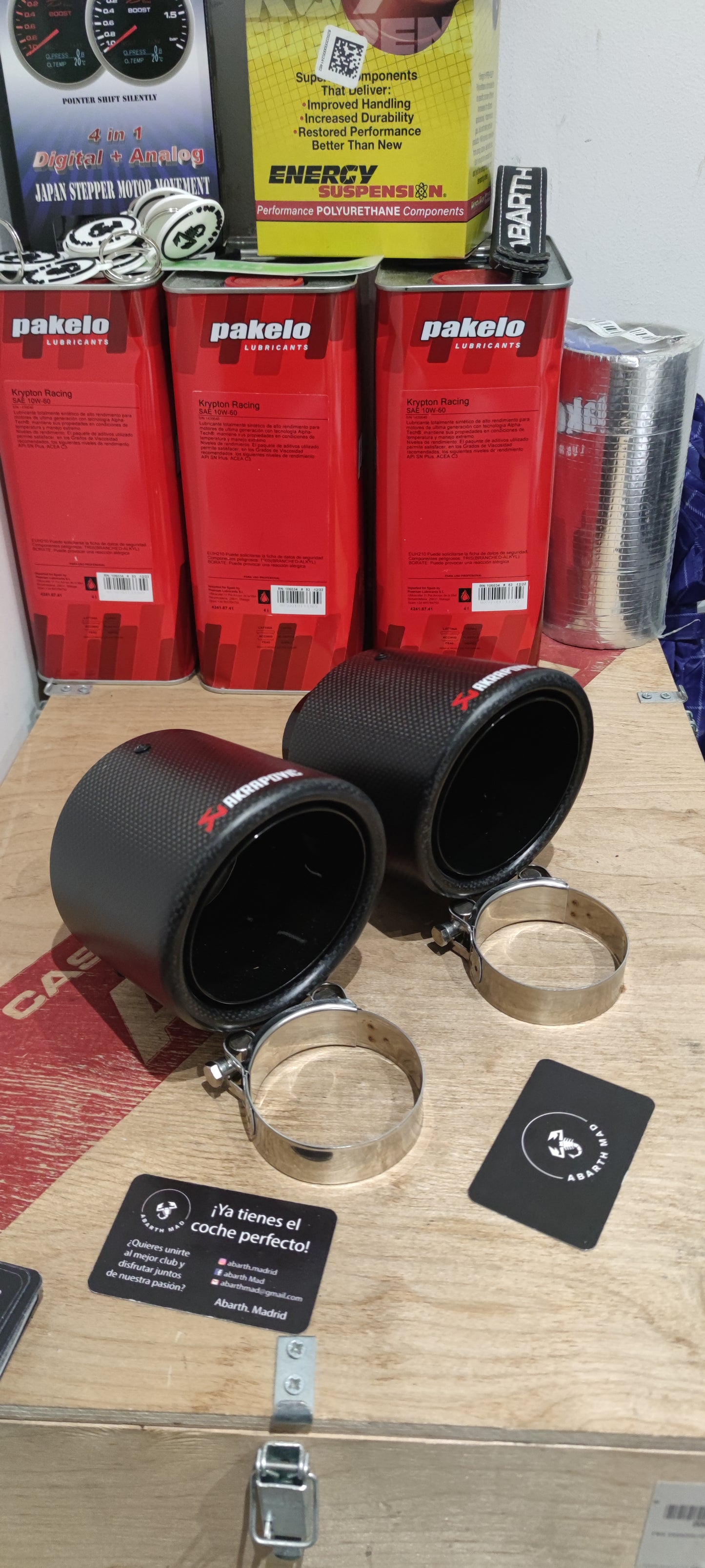 Abarth Colas de Escape Akrapovic Fibra de Carbono 114mm