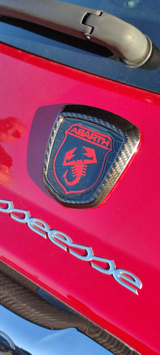 Abarth Emblema Logo Trasero Fibra de Carbono