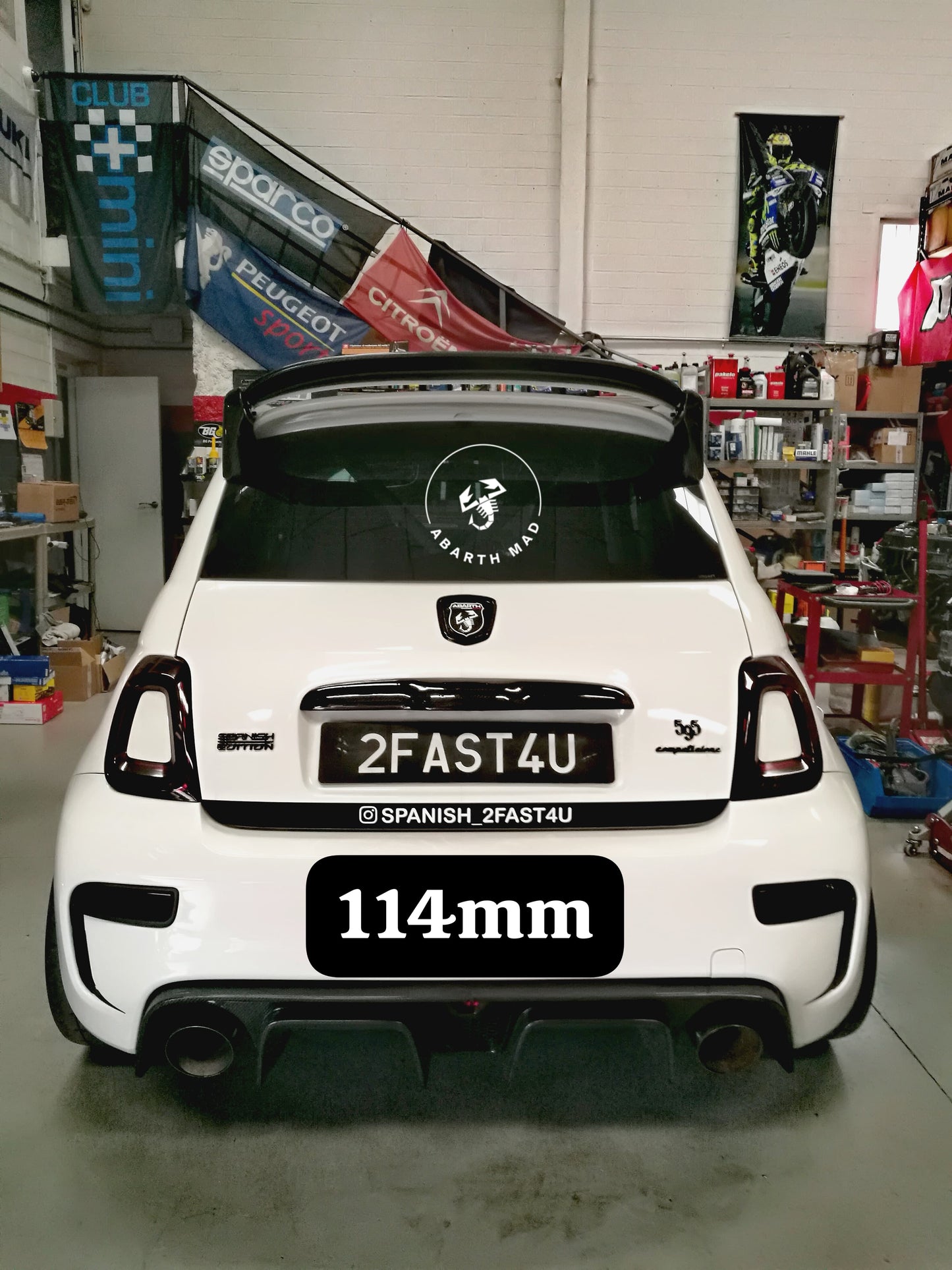 Abarth Escape Trasero Doble Silencioso Colas 104/114/121mm