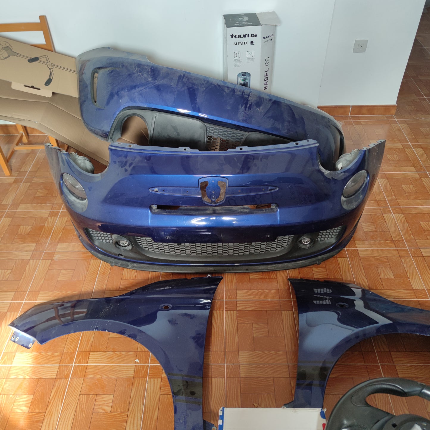 Abarth rear bumper pre restyling blue touring car